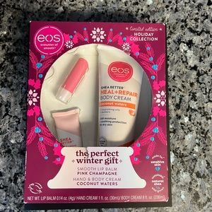 EOS  Limited Holiday collection Hand & BODY CREAM & LIP BALM - Pink CHAMPAGNE